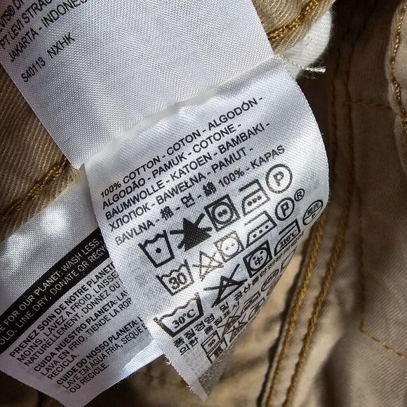 Levi’s 508 Slim Straight Chino Pants Mens 30x32 (Fits 30x30) Tan Minimal Street - Picture 6 of 14